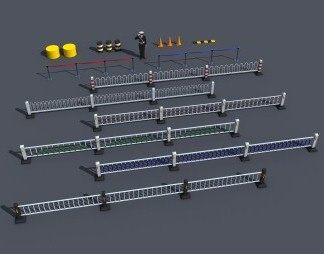 现代护栏3D模型下载