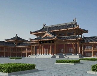 中式古建3D模型下载