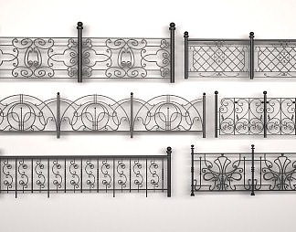 欧式护栏3D模型下载