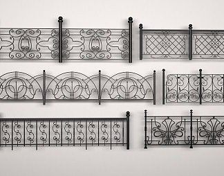 欧式护栏3D模型下载