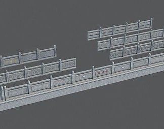 中式护栏3D模型下载