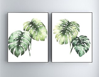 北欧植物画3D模型下载