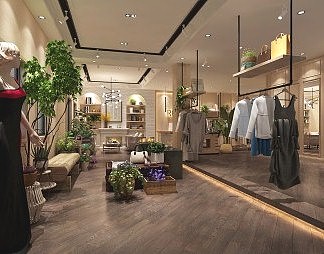 混搭服装店3D模型下载