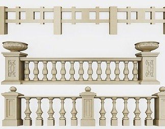 欧式护栏3D模型下载