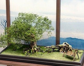 新中式盆景3D模型下载