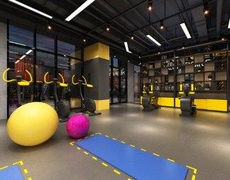 工业LOFT健身房3D模型下载
