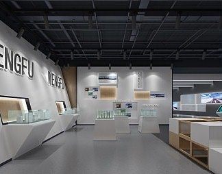 现代展厅3D模型下载