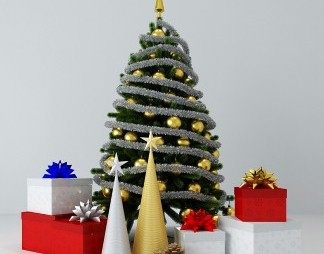 现代圣诞树3D模型下载