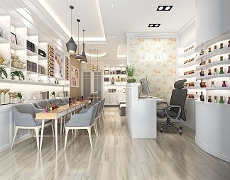 现代美甲店3D模型下载