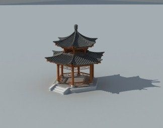 新中式亭子3D模型下载