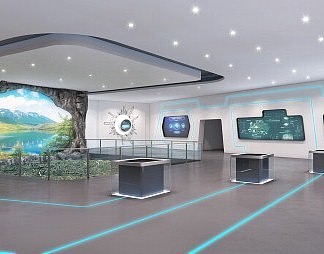 现代展厅3D模型下载