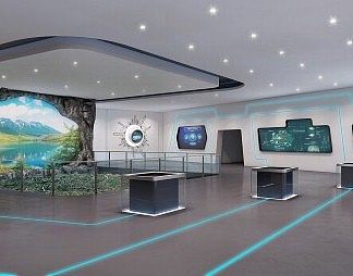 现代展厅3D模型下载