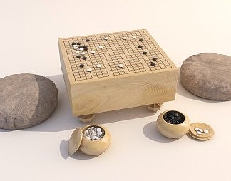 现代围棋3D模型下载