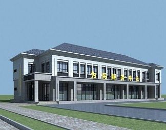 新中式建筑3D模型下载