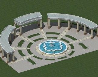 欧式喷泉3D模型下载