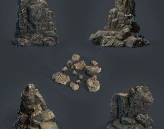 现代石头3D模型下载