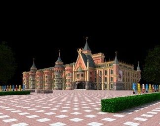 欧式城堡3D模型下载