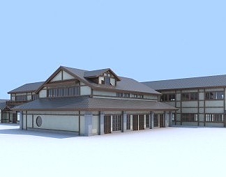 新中式古建3D模型下载