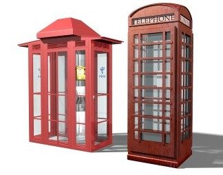 现代电话亭3D模型下载