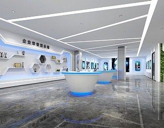 现代展厅3D模型下载