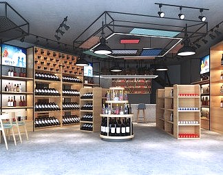 工业LOFT烟酒店3D模型下载