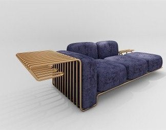 现代三人沙发3D模型下载