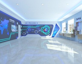 现代展厅3D模型下载