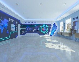 现代展厅3D模型下载