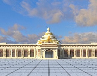 民族风建筑3D模型下载