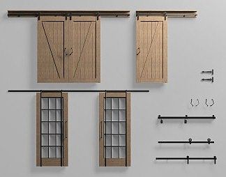 现代谷仓门3D模型下载