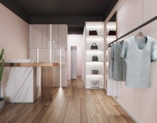 现代服装店3D模型下载