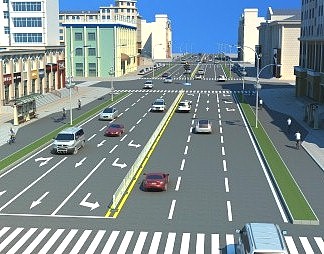 现代道路3D模型下载