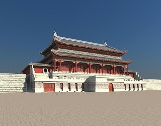 中式寺庙3D模型下载