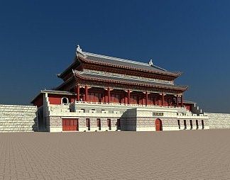 中式寺庙3D模型下载