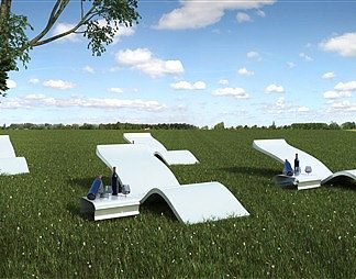 现代草地3D模型下载