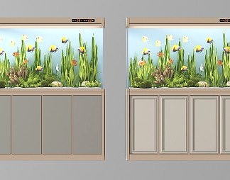 现代鱼缸3D模型下载