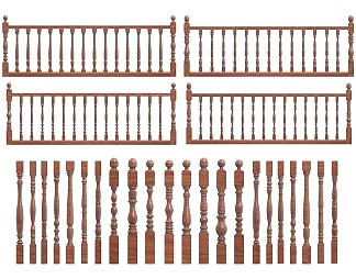 美式栏杆3D模型下载