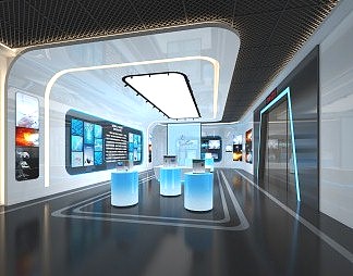 现代展厅3D模型下载