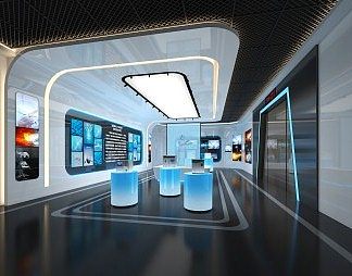 现代展厅3D模型下载