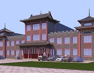 中式古建3D模型下载