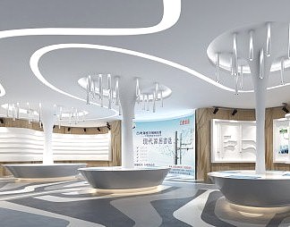 现代展厅3D模型下载