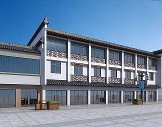 中式建筑3D模型下载