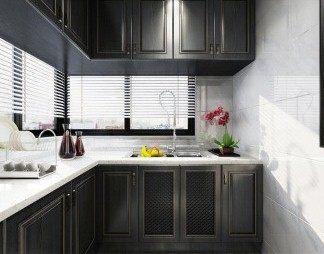 新中式厨房3D模型下载