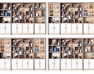 新中式博古架3D模型下载