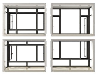 现代飘窗3D模型下载