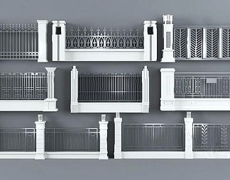 欧式护栏3D模型下载