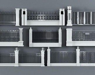 欧式护栏3D模型下载