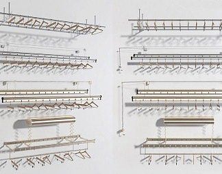 现代晾衣架3D模型下载