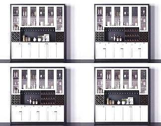 现代酒柜3D模型下载