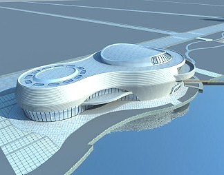 现代博物馆建筑3D模型下载